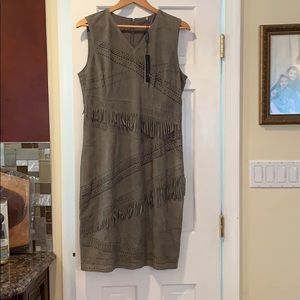 Elie Tahari grey suede dress